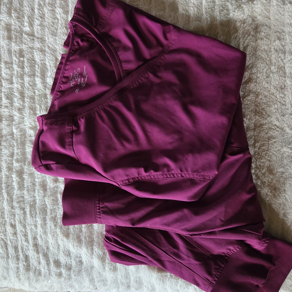 Womens Wine Colored Scrub Set